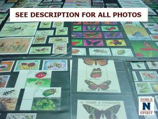 Noblespirit Ste} Ww Mnh " Butterfly & Insect " Topical Stash W/ Proofs