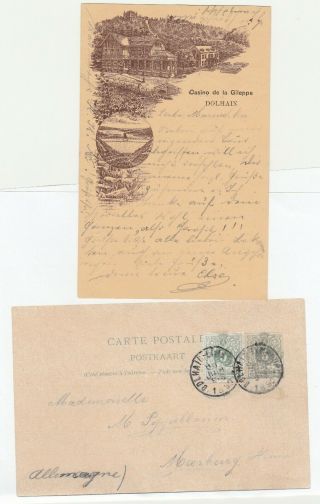 Belgium Illustrated Postal Stationery Postcard 1890 Casino Dolhain