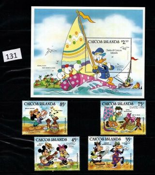Caicos Islands 1984 - Mnh - Disney - Music,  Transportation