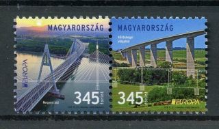 Hungary 2018 Mnh Bridges Europa Bridge 2v Set Architecture Tourism Stamps