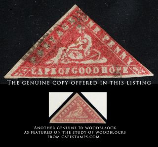 Cogh 1860 1d Woodblock (creased)
