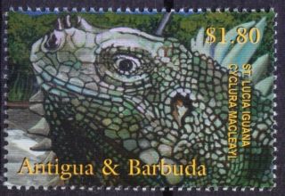 Antigua 2001 Mnh,  Critically Endangered Reptiles,  St.  Lucia Iguana (g9)
