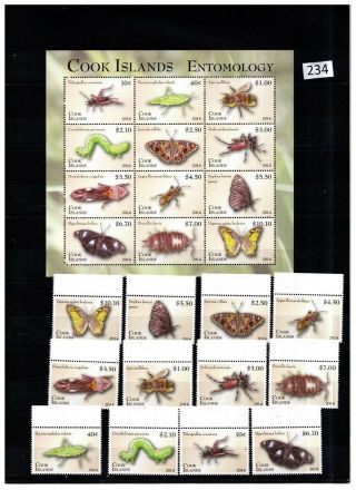 Cook Islands 2014 - Mnh - Butterflies,  Insects