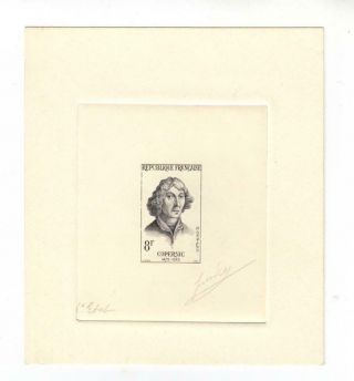 Copernicus: France: Signed Stage Die Proof For Sc.  857,  Rare