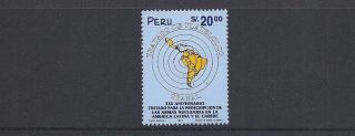 Peru 1997 Treaty Banning Nuclear Weapons In Latin America (sc 1167) Vf Mnh