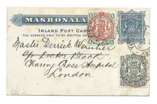 1899 Mashonaland Postcard To England