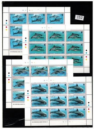 9x Niue - Mnh - Wwf - Dolphins