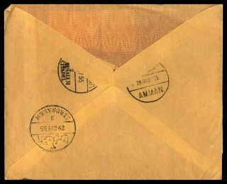 ARGENTINA BUENOS AIRES MAY 24 1955 REGISTERED COVER TO AMMAN JORDAN ARRIVAL 2