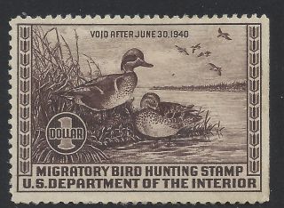 Hunting Permit Duck Stamp Rw6 Cv 100.  00