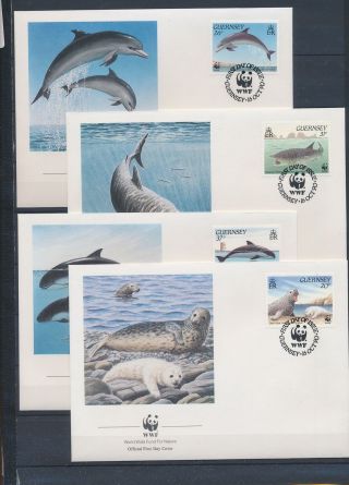 Xb72417 Guernsey 1990 Dolphin Animals Wildlife Wwf Fdc 