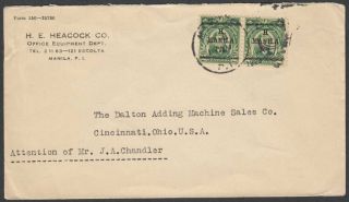 (g2829) Philippines - Usa.  1929 H E Heacock Commercial Overprint Cover