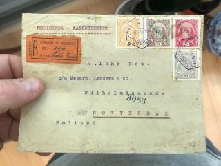 Rare 1911 Mozambique (portugal Colonial) To Holland Registered Postal Cover