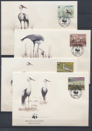 Xb72407 Malawi 1987 Animals Fauna Flora Birds Wwf Fdc 