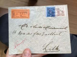 2 Rare 1910s Mozambique (Portuguese Colonial) To France Registered Postal Covers 2