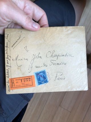 2 Rare 1910s Mozambique (Portuguese Colonial) To France Registered Postal Covers 5