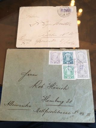 2 Rare 1900 & 1911 Mozambique (portuguese Colonial) To Germany Postal Covers