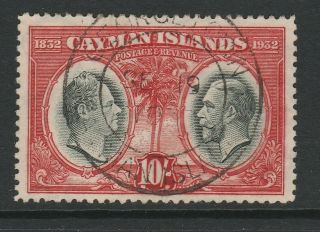 Cayman Islands 1932 George V Centenary 10/ - Black And Scarlet Sg 95 Fine.