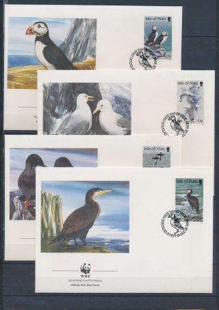 Xb72404 Isle Of Man 1989 Animals Fauna Flora Birds Wwf Fdc 