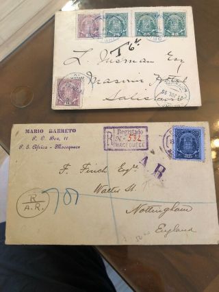 Rare 1895 Mozambique (portuguese Colonial) To England Postal Cover & Bonus