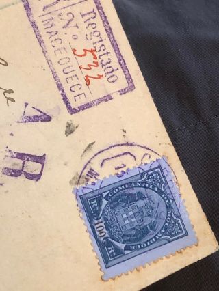 Rare 1895 Mozambique (Portuguese Colonial) To England Postal Cover & Bonus 8