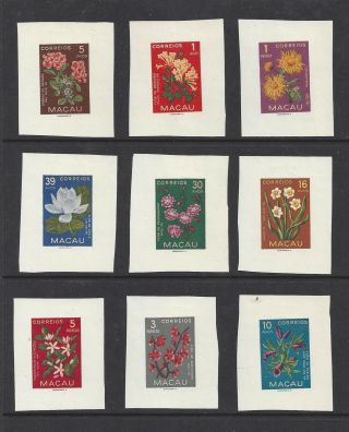 Macau 1953 Flowers Set,  Proof Impressions On Gummed Paper,