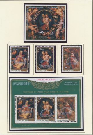 Xb71398 Cook Islands 1986 Rubens Art Paintings Overprint Mnh