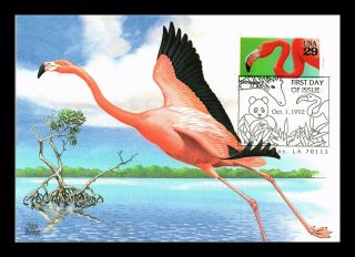 Dr Jim Stamps Us Greater Flamingos Endangered Species Fdc Maximum Card