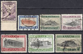 Greece 1933 - 35 Landscapes Ii Set Signed Upon Request - Z73
