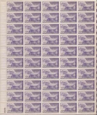 Us C42 Full Sheet 1949 Airmail U.  S.  Post Office Building (50) @.  10 Fv=$5.  00