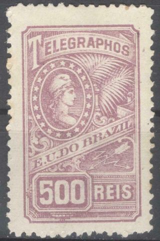 Brazil Telegraph Stamp Selo Telegrafo 500r.  1899 Mh