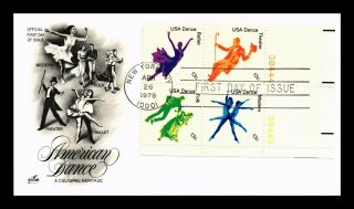 Dr Jim Stamps Us American Dance Plate Block Fdc Combo Art Craft Cover