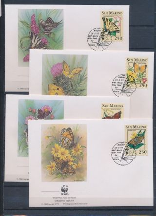 Xb72387 San Marino 1993 Insects Bugs Butterflies Wwf Fdc 