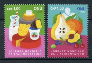 United Nations Un Geneva 2017 Mnh World Food Day 2v Set Gastronomy Stamps