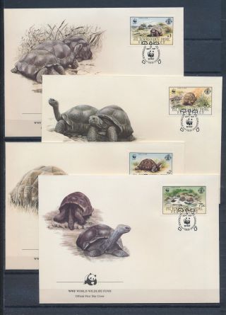 Xb72385 Seychelles 1987 Turtles Animals Reptiles Wwf Fdc 