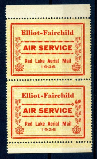Weeda Canada Cl8 Vf Pair,  Elliot - Fairchild Air Service Airmail Cv $100