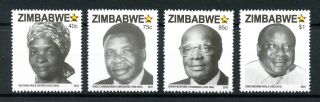 Zimbabwe 2016 Mnh National Heroes 4v Set Politicians People On Stamps