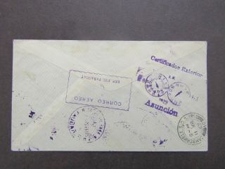 PARAGUAY - FINE MULTIPLE FRANKED 1929 REGISTERED COVER TO LONDON 2