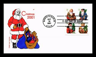 Dr Jim Stamps Us Santa Claus Indiana Combo House Of Farnum Christmas Fdc Cover