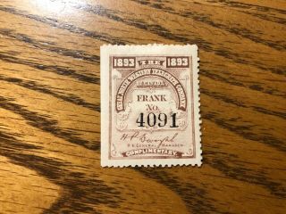 Cat.  $150 Tgn4 Great North Western Telegraph Co.  1893 Canada Revenue Stamp Bob