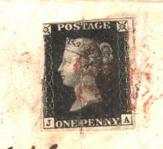 GB Hants PENNY BLACK Cover Southampton & Millbrook Penny Post 1840 London EA2 6