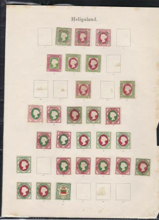 Vintage Heligoland Stamps Album Page Ref R 17917