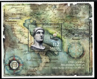 0545 Serbia 2013 - 1700 Years Of Edict Of Milan - Souvenir Sheet Mnh