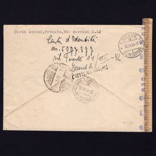ITALY TRIESTE 1943,  Special Delivery,  registered cover with censor mark 2