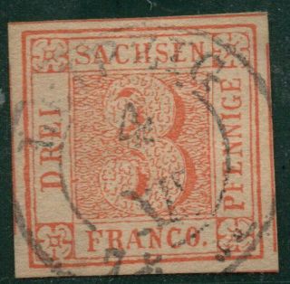 Saxony Sachsen 1850,  Sc.  1,  Cv 7500 $,  Signed Carl H.  Lange,  W.  Engel,  German States