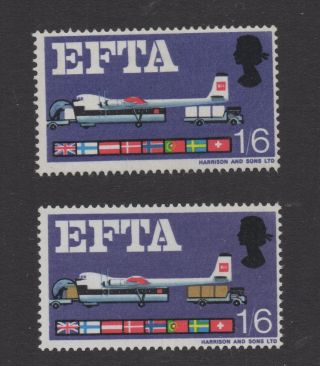 1967 Efta (ord).  1s 6d Value With Brown Omitted Error.  Fine Unmounted.