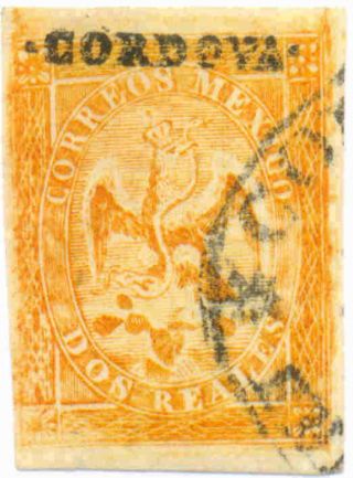 Mexico.  1864 - 1866.  Eagle.  2r.  Cordova.  1st Period.  Tay Cr - 1/5.  Me0876