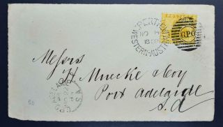 Western Australia 1888 Swan Bird,  Lovely Perth Pmk On Cover Front To Adelaide