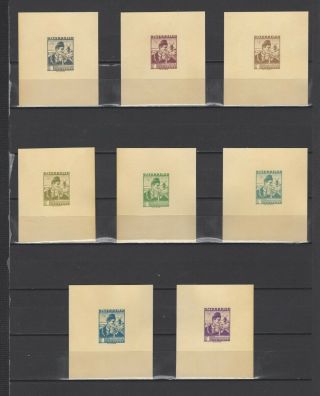 ,  1934 Costumes And Towns 1 Nominal In Different Colour Thick Paper
