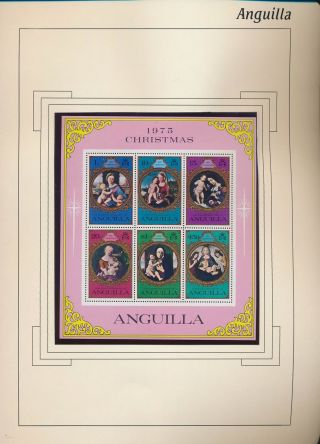 Xb71664 Anguilla 1975 Madonna & Child Paintings Good Sheet Mnh
