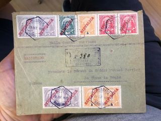 Rare 1912 Mozambique (portugal Colonial) To Switzerland Registered Postal Cover